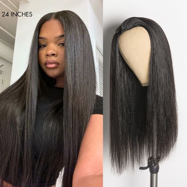 New Customers Only | Luvme Too Easy Texture™ 3-In-1 Half Wig 180% Density Kinky Curly / Yaki Straight Glueless Flexi-Fit Drawstring Wig