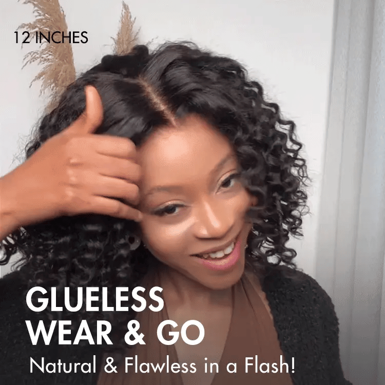 New Customers Only | Brown Highlight / Natural Black / Blonde Highlight Deep Curly Glueless 5x5 Closure Pre-Cut Lace Wig