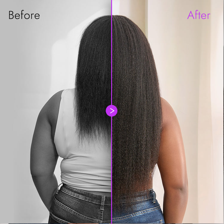 New Customers Only | Luvme Too Easy Texture™ 3-In-1 Half Wig 180% Density Kinky Curly / Yaki Straight Glueless Flexi-Fit Drawstring Wig