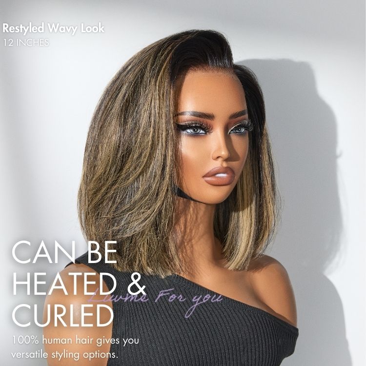 Luvme All-Day Comfort™ Wig Blonde Highlight Blunt Cut Bob Glueless Minimalist HD Lace Short Bob Wig Pre-Cut Lace