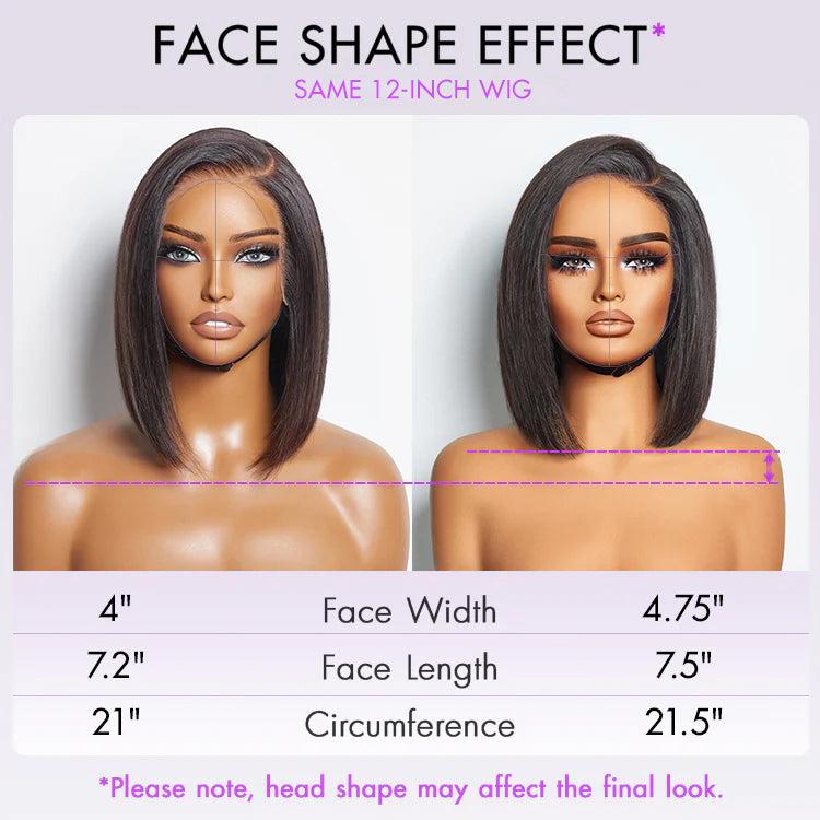 AiryFit™ Scalp Care Wigs | Silky Blunt Cut Bob Snugfit Glueless Minimalist HD Lace Short Wig Pre-Cut Lace  - US Only