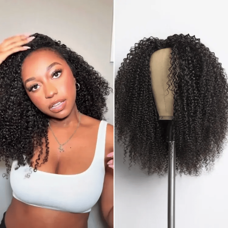 Luvme Too Easy Texture™ 3-In-1 Half Wig 180% Density Kinky Curly Glueless Flexi-Fit Drawstring Wig