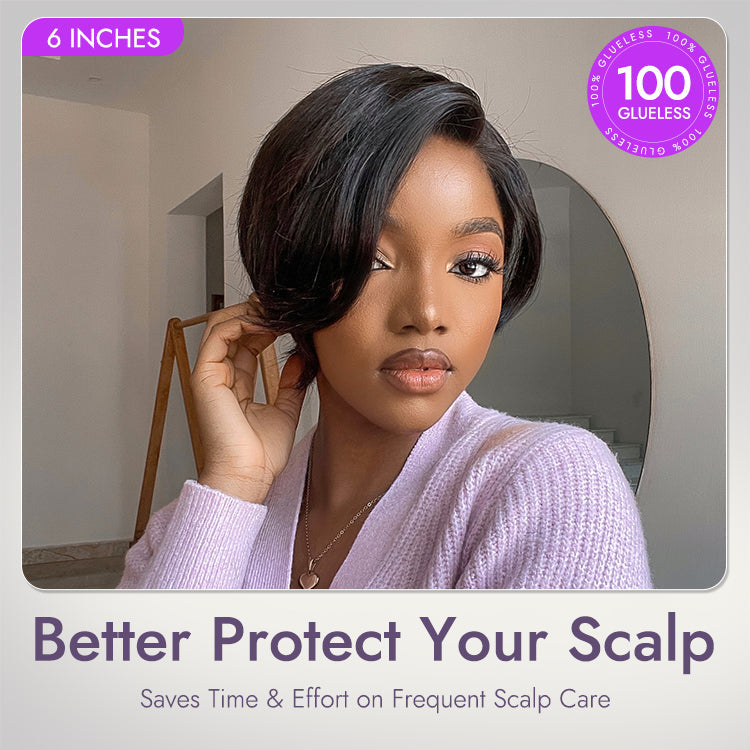 New Customers Only | Affordable Pixie Cut Minimalist HD Lace Glueless Wig Pre-Cut Lace
