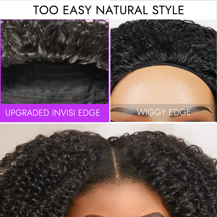 Luvme Too Easy Texture™ 180% Density Messy Burmese Curly Half Wig Glueless Flexi-Fit Drawstring Wig Beginner Friendly - US Only