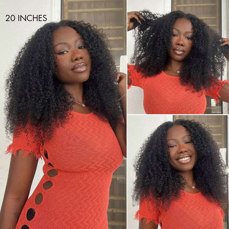 Luvme Too Easy Texture™ Wig 180% Density  Kinky Curly / Yaki Straight Glueless V Part Flexi-Fit Drawstring Wig