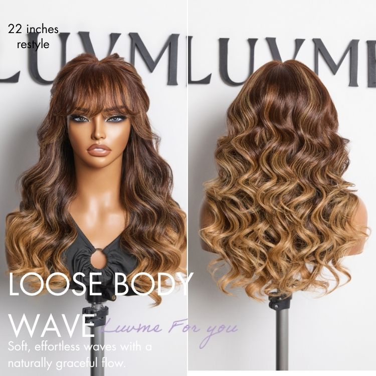 New Customers Only | Luvme All-Day Comfort™ Wig 180% Density Loose Body Wave Glueless 7x6 Closure HD Lace Human Hair Wig with Bangs Pre-Cut Lace
