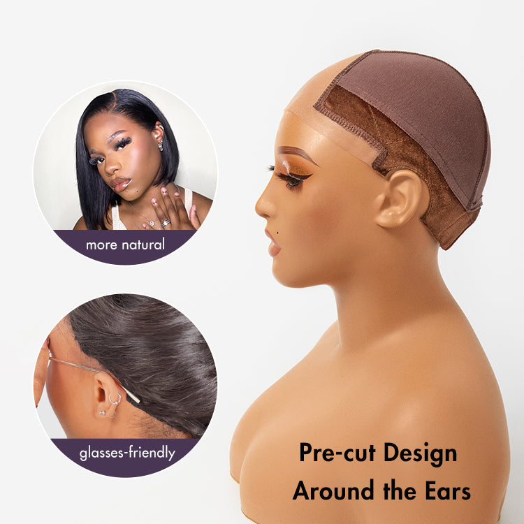 Upgraded Natural Max 1pc Wig Cap 2.0 – Non-Slip Wig Gripper with Grip Band & Transparent Lace for Lace Front Wigs | Add-on Item