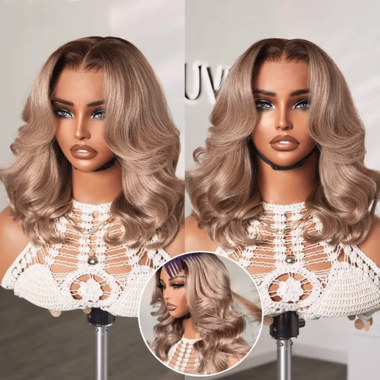 20''+$10=22'' | Ash Blonde Loose Body Wave 5x5 Closure Lace Glueless Wig Breathable Cap