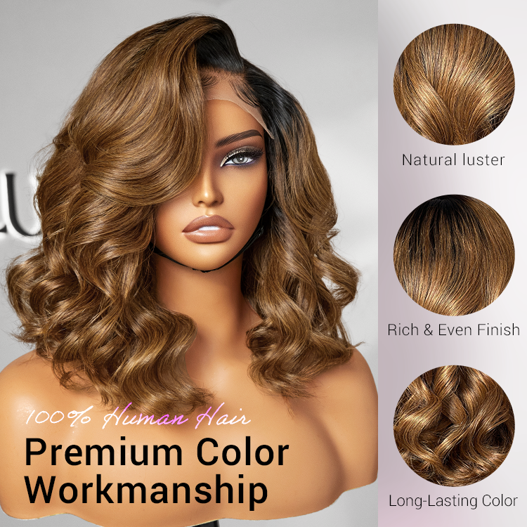 Bouncy Blonde Light Weight Left C Part Loose Wave Glueless 5x5 Closure Lace Wig Breathable Cap - US Only