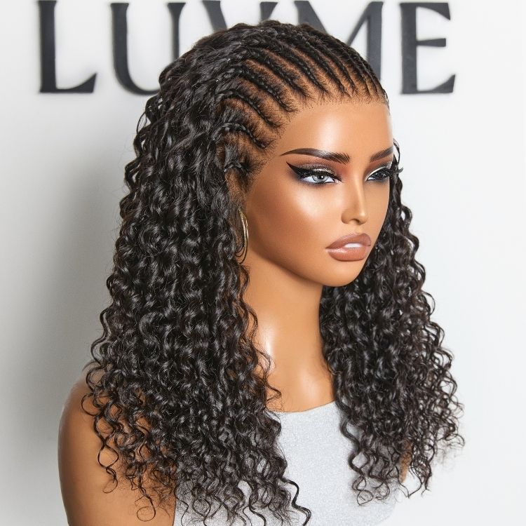 Readitress™ | PreMax Wigs Knotless Fulani Braids Deep Wave Glueless Ear-to-ear 13x6 Frontal HD Lace Wig Human Hair Flexi-Fit Drawstring Cap