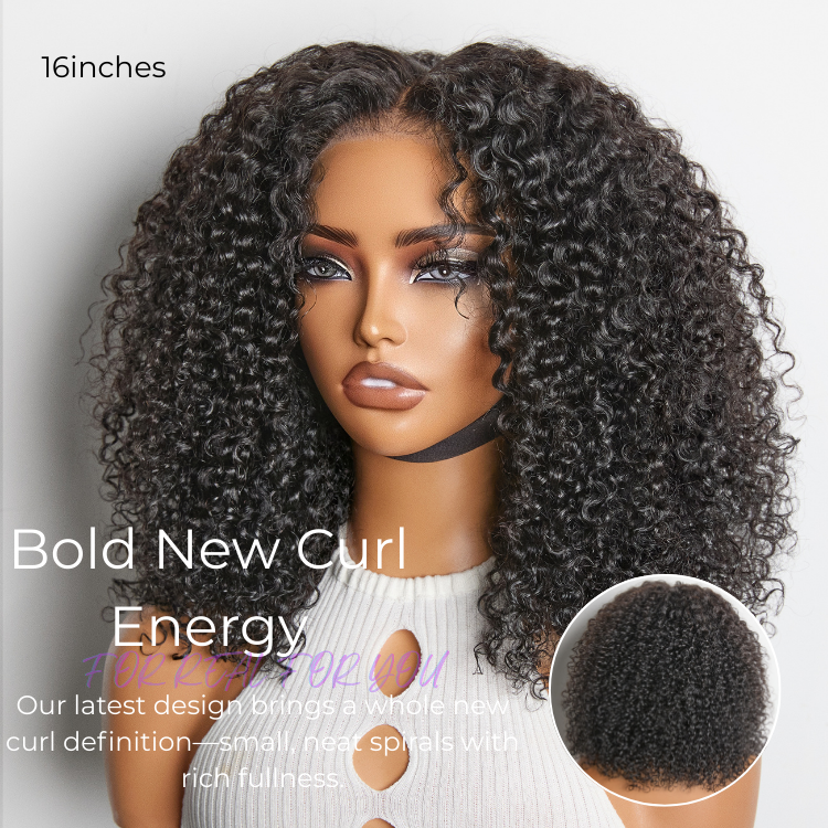 New Customers Only | Beginner Friendly 200% Density Glueless 5x5 Closure Pre-Cut Lace Afro Curly Wig Flexi-Fit Drawstring Cap