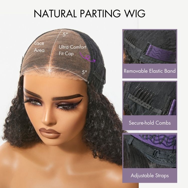 Wet and Wavy Brown Highlight Glueless 5x5 Closure Pre-Cut Lace Water Wave Wig