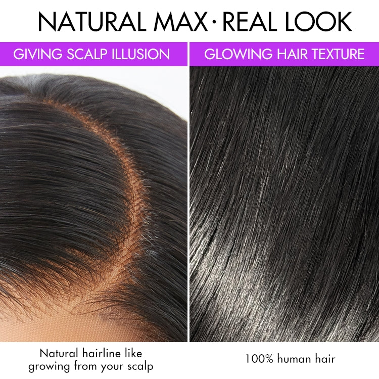 PreMax Wigs | Ultra Natural Hairline Brown Highlight Silky Straight Glueless 13x4 Frontal Lace Long Wig Pre-Cut Lace
