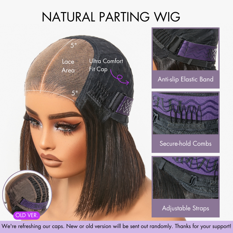 Warm Caramel Brown / Natural Black Deep Curly Glueless 5x5 Closure Pre-Cut Lace Wig