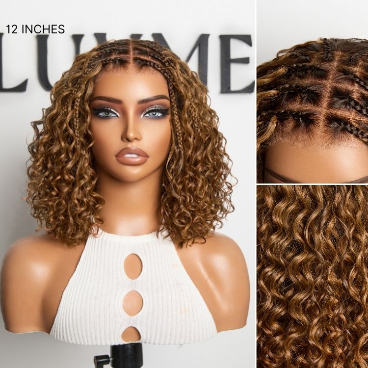 New Customers Only | Boho Braids Deep Curly Glueless 5x5 Closure Lace with Braided Top Human Hair Wig Pre-Cut Lace