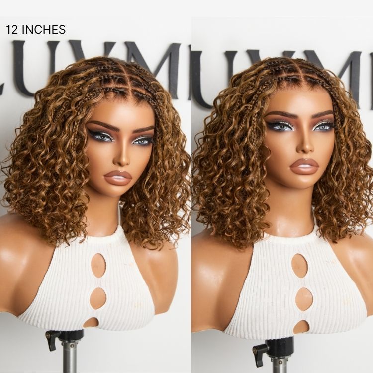 New Customers Only | Boho Braids Deep Curly Glueless 5x5 Closure Lace with Braided Top Human Hair Wig Pre-Cut Lace