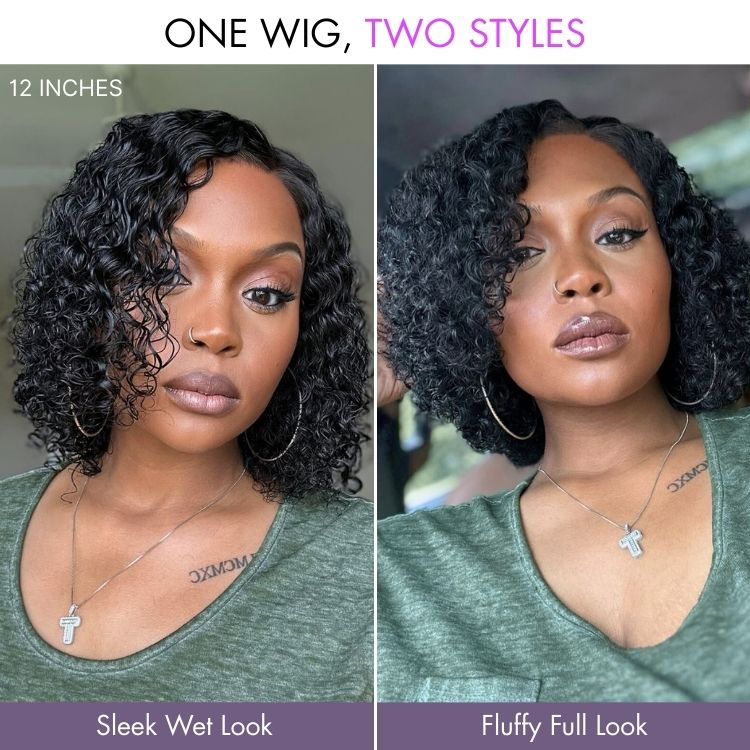 Wet and Wavy 5x5 Closure Pre-Cut Lace Water Wave Wig Glueless Side Part Human Hair Wig