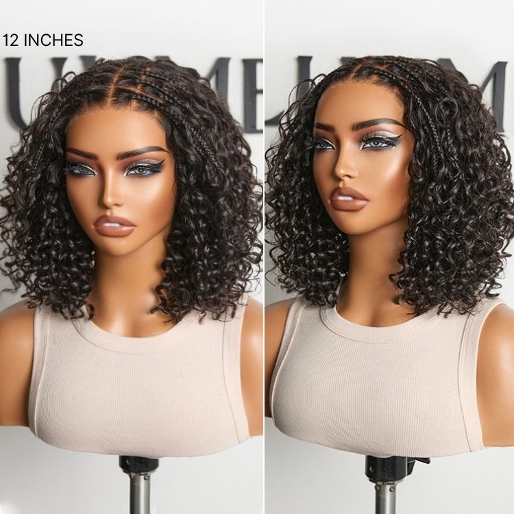 New Customers Only | Boho Braids Deep Curly Glueless 5x5 Closure Lace with Braided Top Human Hair Wig Pre-Cut Lace