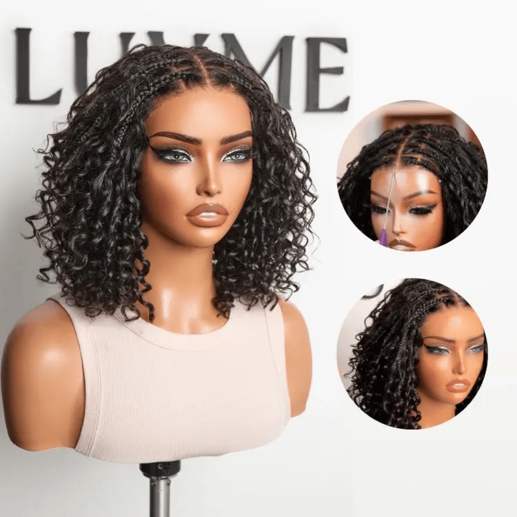 New Customers Only | Boho Braids Deep Curly Glueless 5x5 Closure Lace with Braided Top Human Hair Wig Pre-Cut Lace