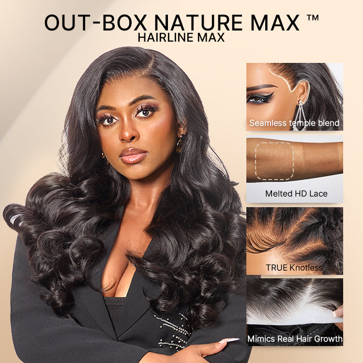 NatureMAX™ 200% / 250% Density Loose Wave Glueless Ear-to-ear 13x4 HD Lace Front Wig Pre-Cut Lace Flexi-Fit Drawstring Cap