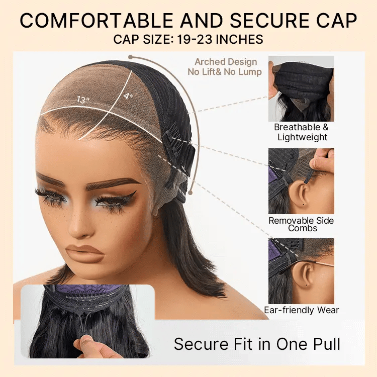NatureMAX™ 250% Density Loose Wave Glueless Ear-to-ear 13x4 HD Lace Front High Density Wig Pre-Cut Lace Flexi-Fit Drawstring Cap