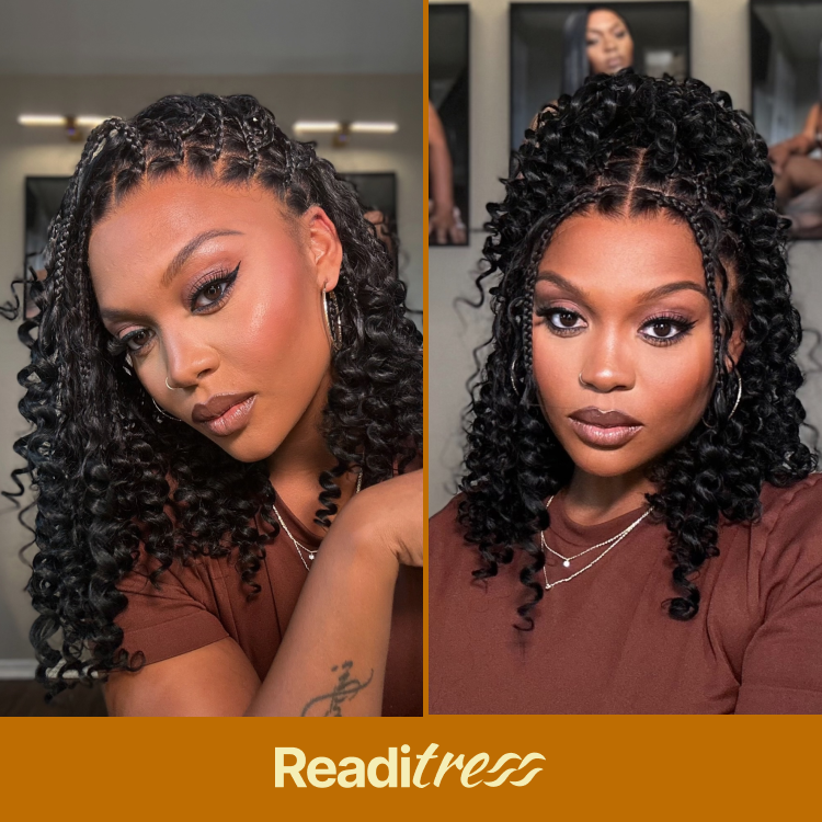 Special Deal | HD Full Lace Knotless Boho Curls Braided Bob Wig Flexi Fit Invisi Drawstring Cap Pre-Cut Lace