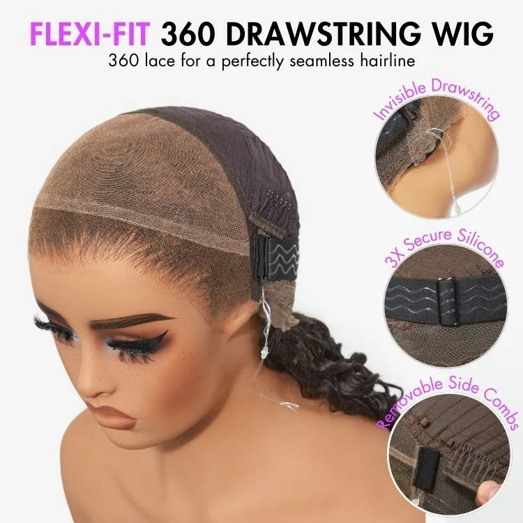 Luvme Hair Full Lace Classy Natural Black Body Wave Free Parting Half Up Half Down Wig Invisi Drawstring Cap Pre-cut Lace