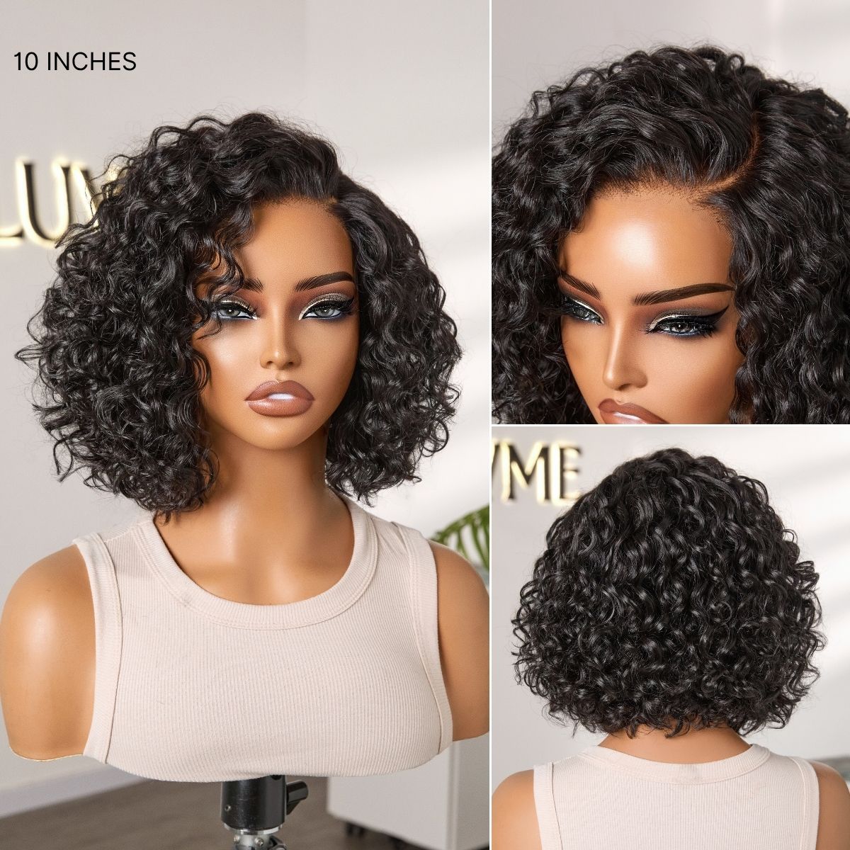 Ready to Go Water Wave Short Curly Bob Wig Glueless Minimalist HD Lace Wig Pre-Cut Lace