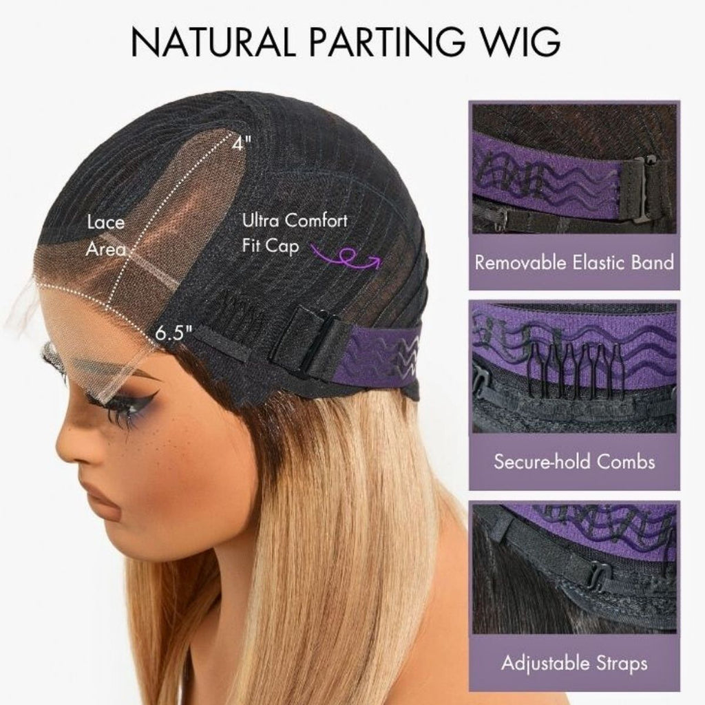 New Customers Only | Ready to Go Blonde Highlight / Natural Black  / Ombre Brown Water Wave Short Curly Bob Wig Glueless Minimalist HD Lace Wig Pre-Cut Lace