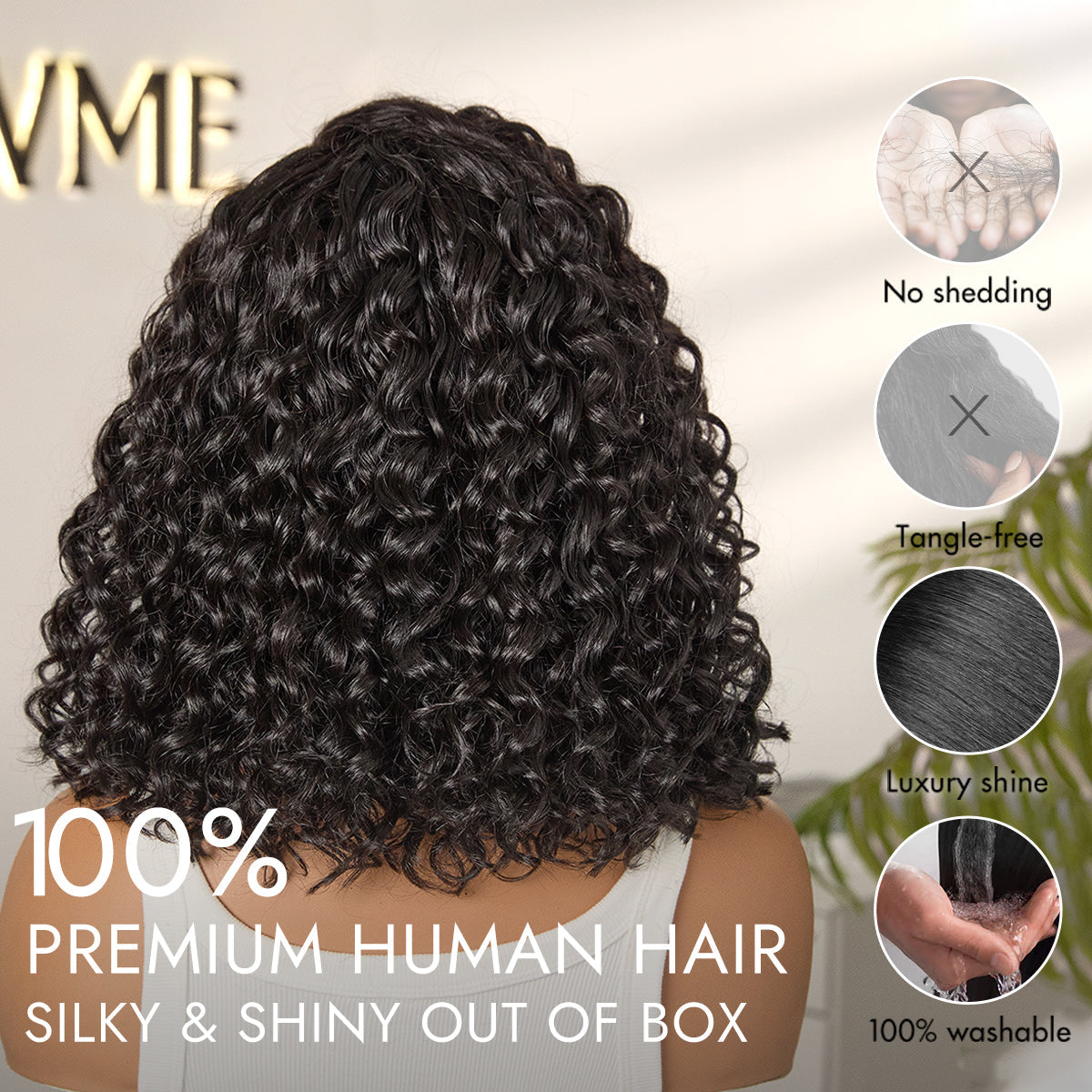 New Customers Only | Ready to Go Blonde Highlight / Natural Black  / Ombre Brown Water Wave Short Curly Bob Wig Glueless Minimalist HD Lace Wig Pre-Cut Lace