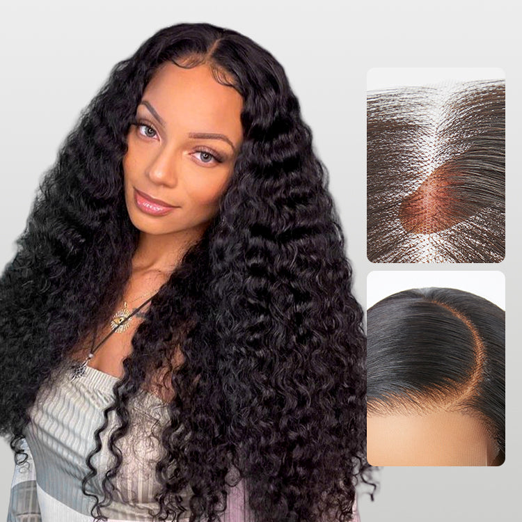 180% Density Water Wave HD 13x4 Frontal Lace Free Part Glueless Human Hair Wig Pre Cut Lace