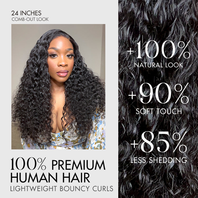 180% Density Water Wave HD 13x4 Frontal Lace Free Part Glueless Human Hair Wig Pre Cut Lace
