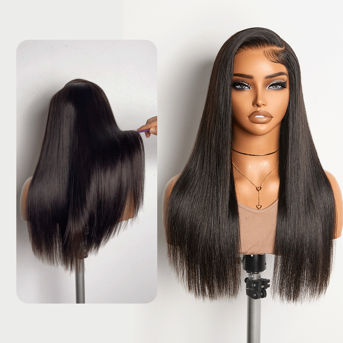 New Customers Only | Luvme All-Day Comfort Wig 180% / 250% Density Bone Straight with Baby Hair PartingMax Glueless 7x6 Closure HD Lace Wig Pre-Cut Lace