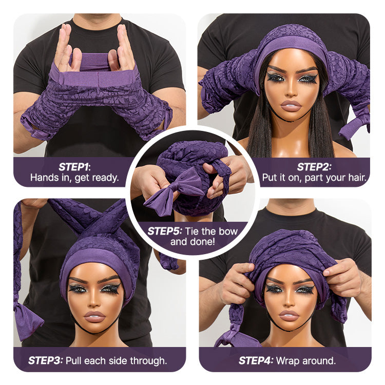 1PC Satin Wrap Bonnet for Long Hair, Frizz-Free Sleep & Effortless Waves by Morning | Add-on Item