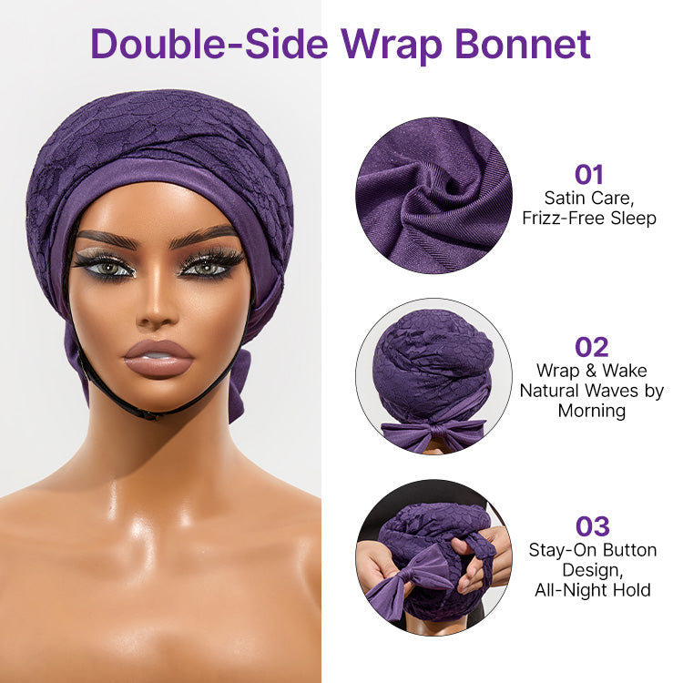 1PC Satin Wrap Bonnet for Long Hair, Frizz-Free Sleep & Effortless Waves by Morning | Add-on Item