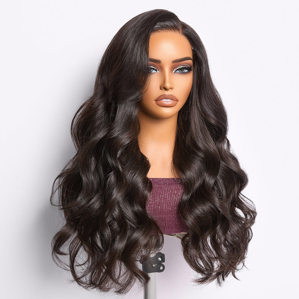 Amara | RawMagic -Natural Black Body Wave 5x5 Closure HD Lace Glueless Wig Human Hair