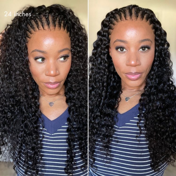 New Customers Only | Readitress™ Knotless Fulani Braids Deep Wave Glueless Ear-to-ear 13x4 Frontal HD Lace Wig Human Hair