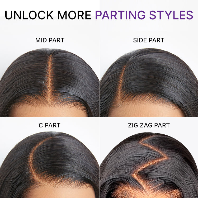 MyOwn-Fit™ PartingMax Glueless Personalized Comfort Wig 250% Density Bone Straight with Baby Hair 7x6 Closure HD Lace Wig Pre Cut & Plucked & Bleached Ready to Go