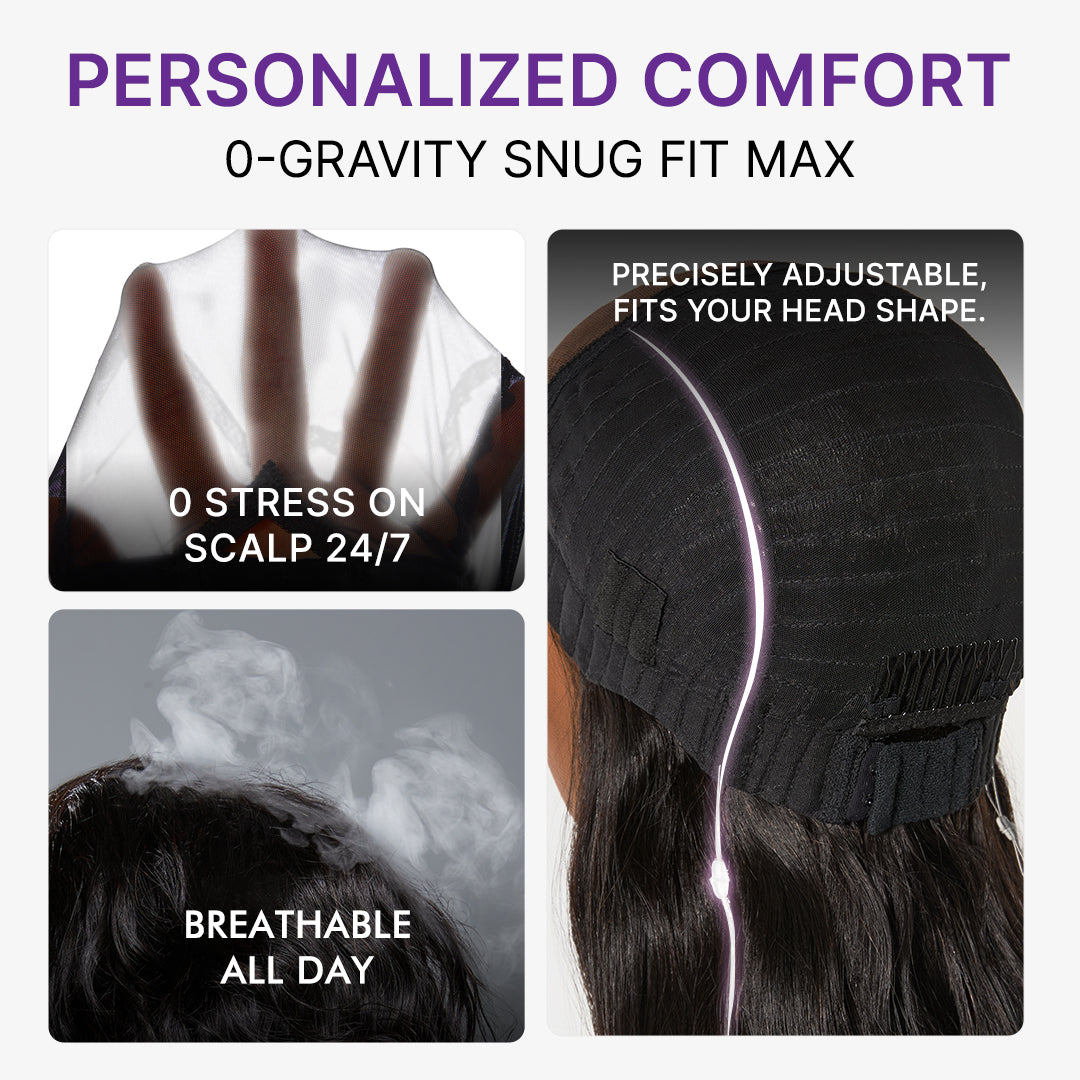 MyOwn-Fit™ PartingMax Glueless Personalized Comfort Wig 250% Density Bone Straight with Baby Hair 7x6 Closure HD Lace Wig Pre Cut & Plucked & Bleached Ready to Go