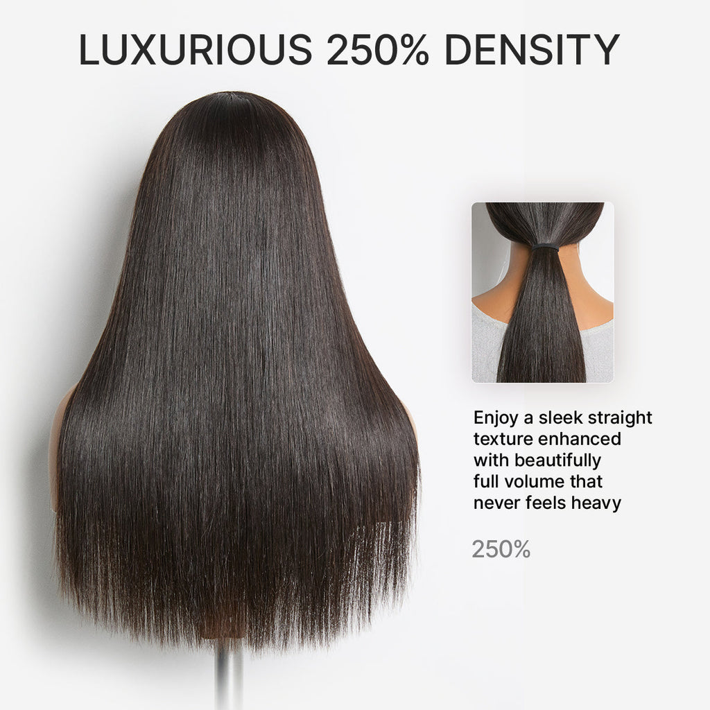MyOwn-Fit™ PartingMax Glueless Personalized Comfort Wig 250% Density Bone Straight with Baby Hair 7x6 Closure HD Lace Wig Pre Cut & Plucked & Bleached Ready to Go