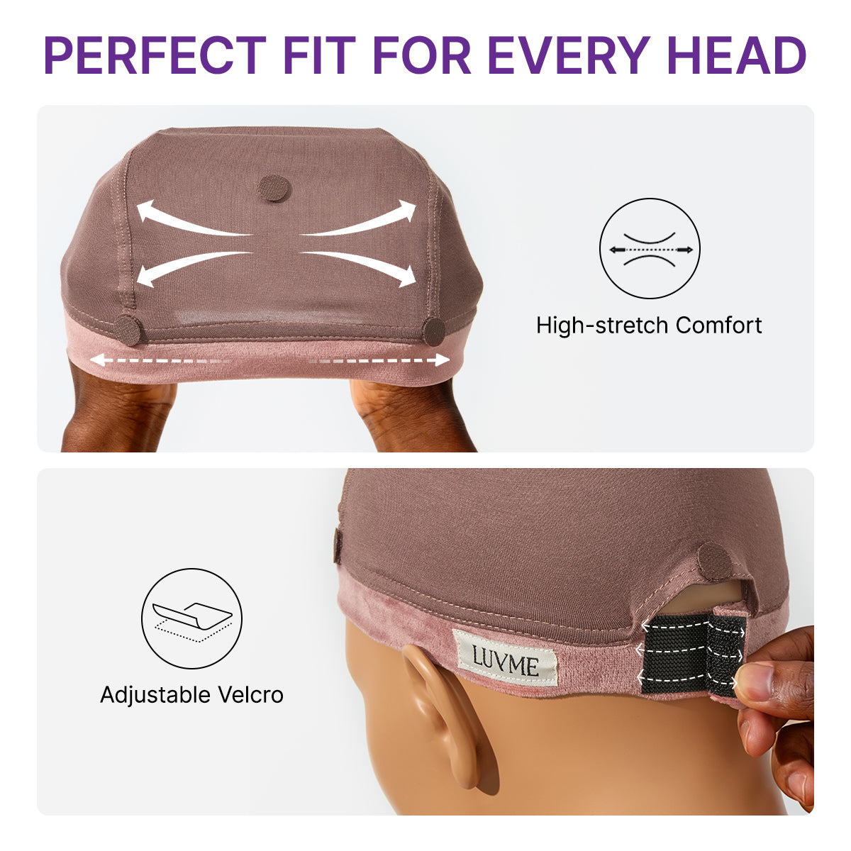 LUVME Wig Cap 2.0 – Adjustable, Skin-Friendly, Easy-Fit Velcro Design | Add-on Item