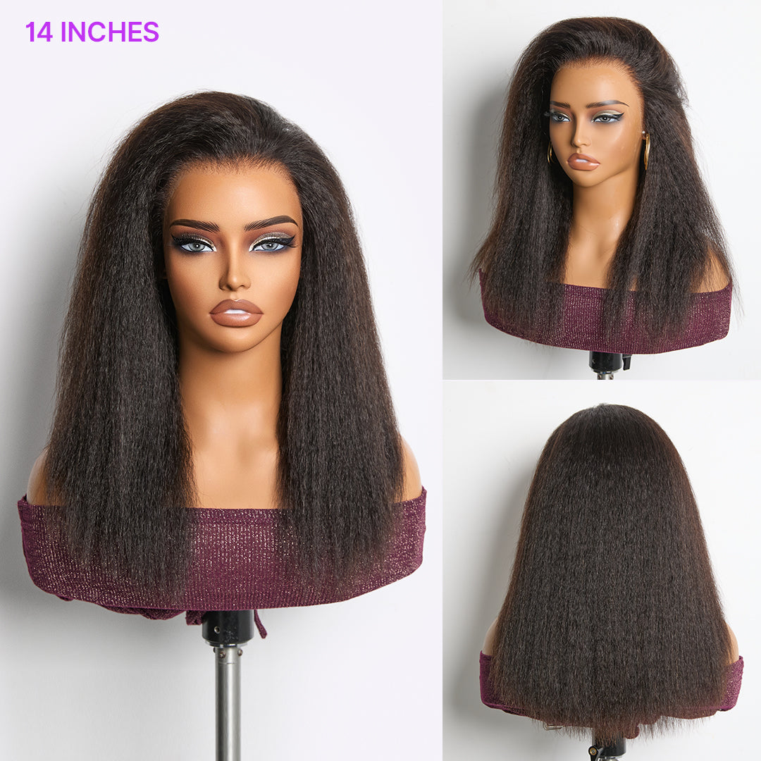 MyOwn-Fit™ 360 HD Lace Kinky Straight Wig Flexi-Fit Invisi Drawstring Cap & Pre-Cut Lace