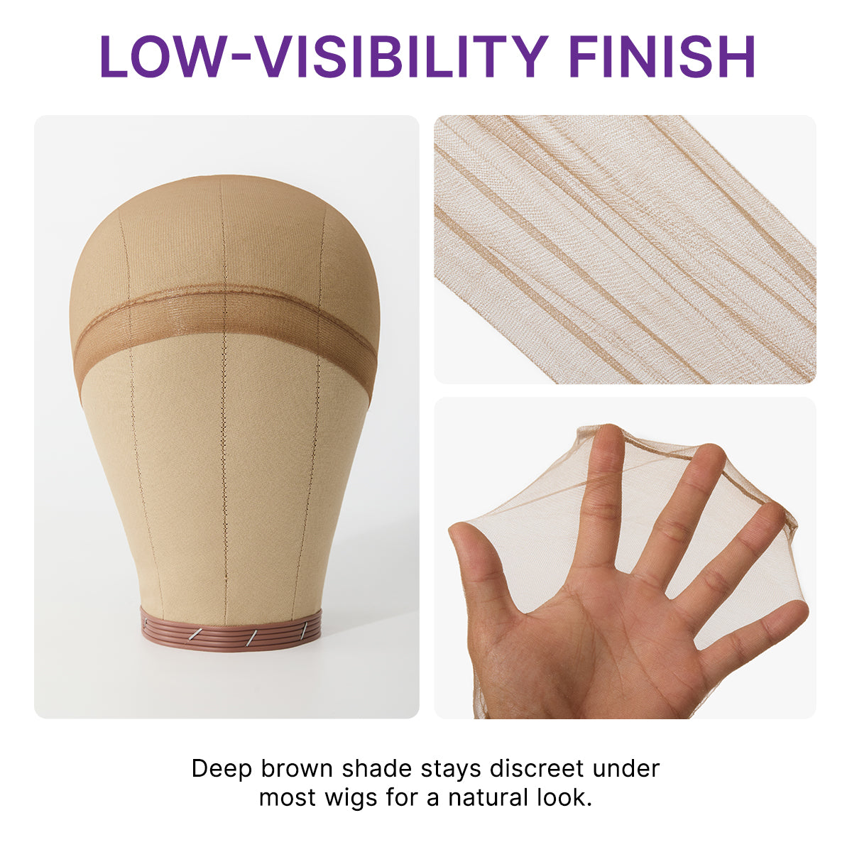 LUVME Wig Cap Set, 5 Packs (10 pcs, Dark Brown) – Soft, Stretchy, Breathable Caps with Secure Fit for Lace Wigs