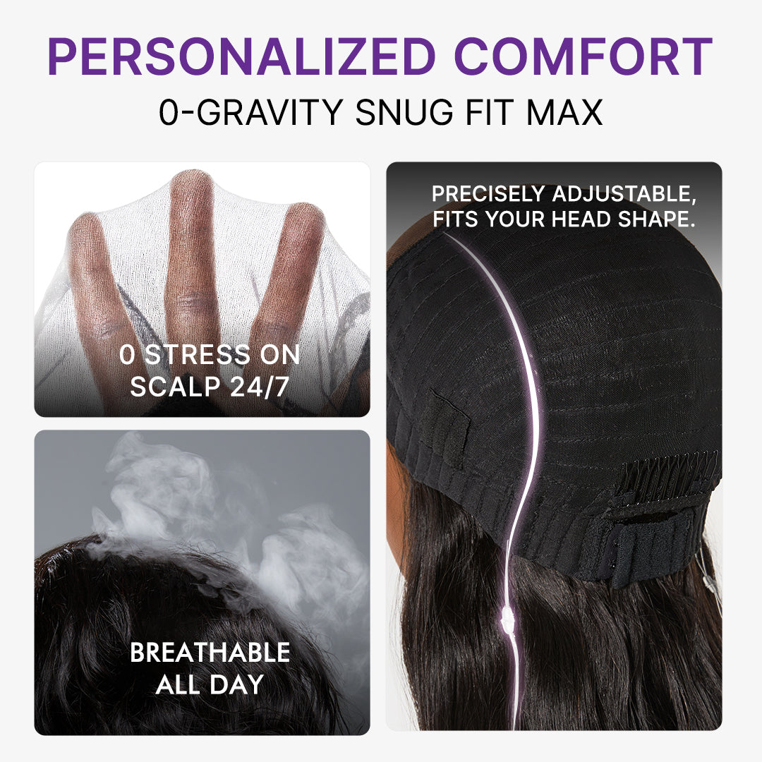 20''+$10=22''| MyOwn-Fit™ PartingMax Glueless Wig 180% Density Light Yaki Body Wave 7x6 Closure HD Lace Wig Flexi-Fit Invisi Drawstring Cap & Pre-Cut Lace