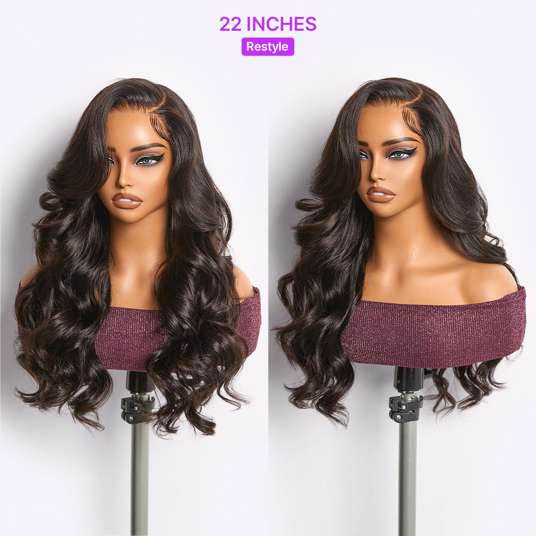 MyOwn-Fit™ PartingMax Glueless Wig 180% Density Light Yaki Body Wave 7x6 Closure HD Lace Wig Flexi-Fit Invisi Drawstring Cap & Pre-Cut Lace