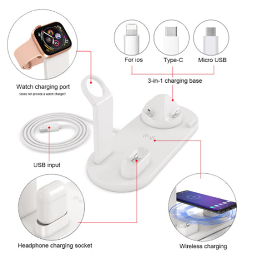 3 in 1 Charging Dock Holder For Apple Watch iPhone X XS XR MAX 7 8 Plus Airpods Dock Wireless Charger Stand Station Mounts Base