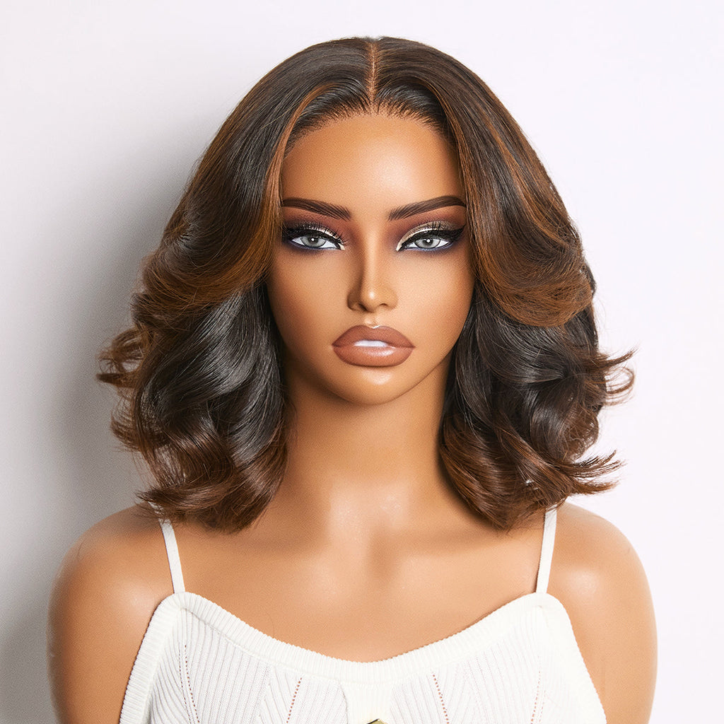 Clara | RawMagic – Brown Highlight Loose Wave 5x5 Closure Lace Glueless Wig 100% Human Hair