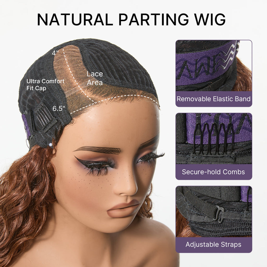 Ready to Go Ombre Brown Water Wave Short Curly Bob Wig Glueless Minimalist HD Lace Wig Pre-Cut Lace