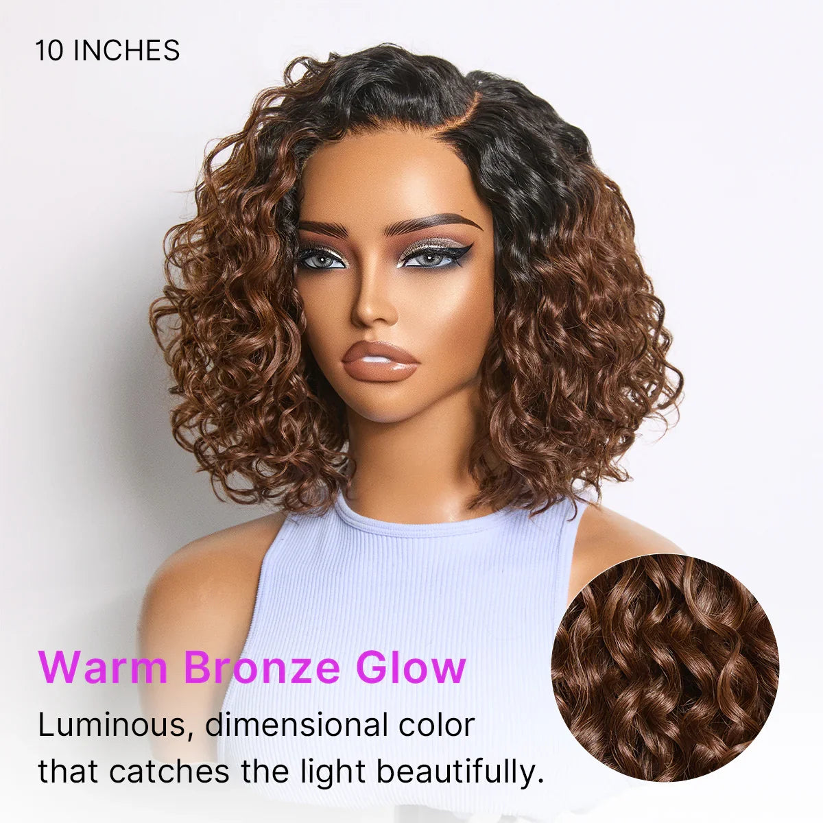 Ready to Go Water Wave Short Curly Bob Wig Glueless Minimalist HD Lace Wig Pre-Cut Lace