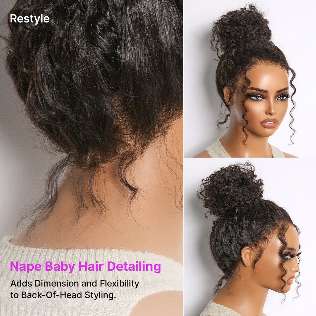MyOwn-Fit™ 360 HD Lace Free Parting Water Wave Wig Flexi-Fit Invisi Drawstring Cap & Pre-Cut Lace
